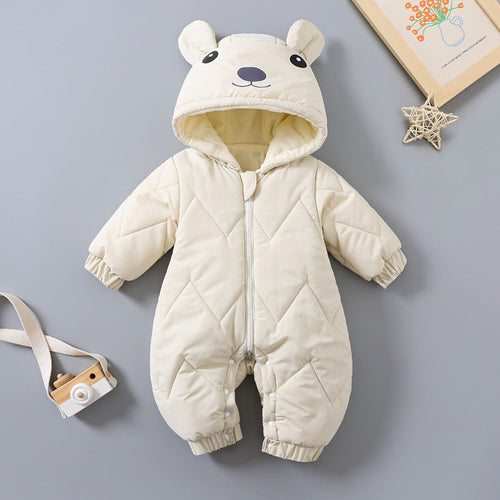 FrostNest™ – Padded Baby Winter Romper with Hat