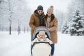 Baby in Stroller Winter Walk