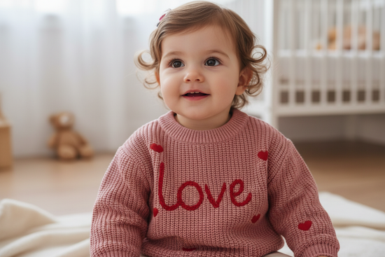 Baby Valentine sweater detail