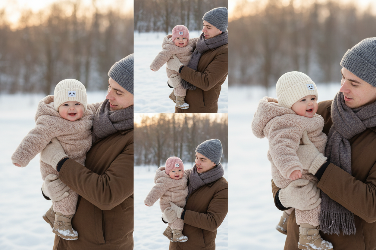 Baby Wearing Beanie Outdoors