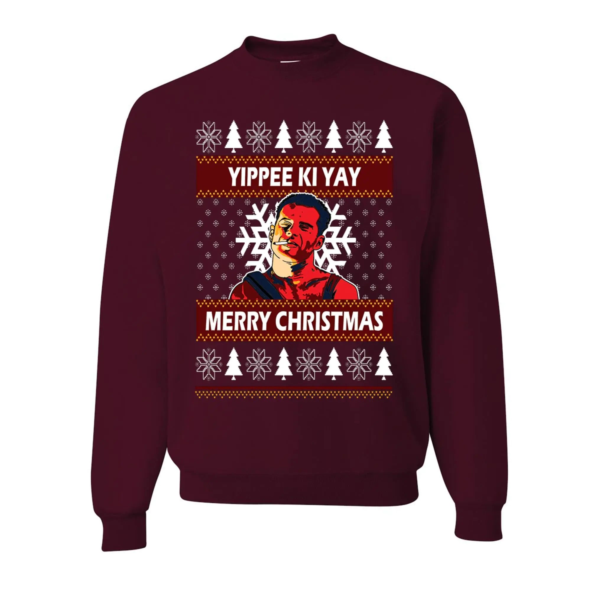 Yippee Ki Yay Merry Christmas Sweater - Premium Crewneck Sweatshirt