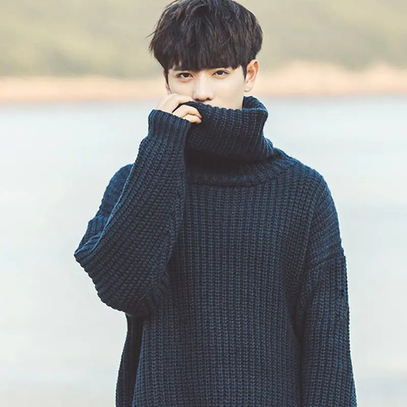 Korean Style Turtleneck Sweater for Men (Autumn/Winter)