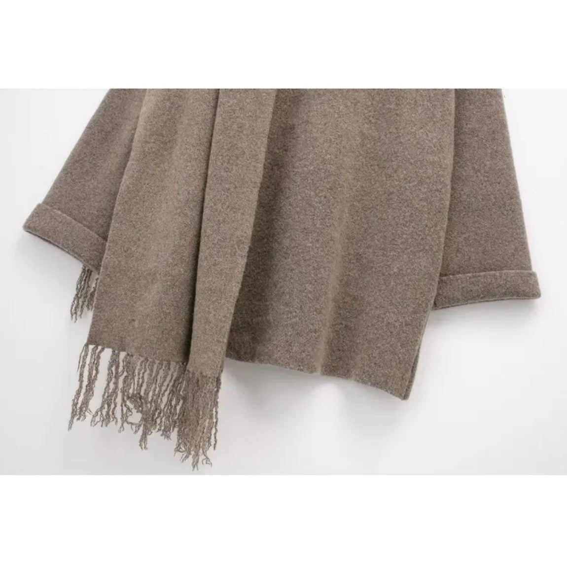 Cozy Knitted Scarf Cape Coat | Black Friday Sales