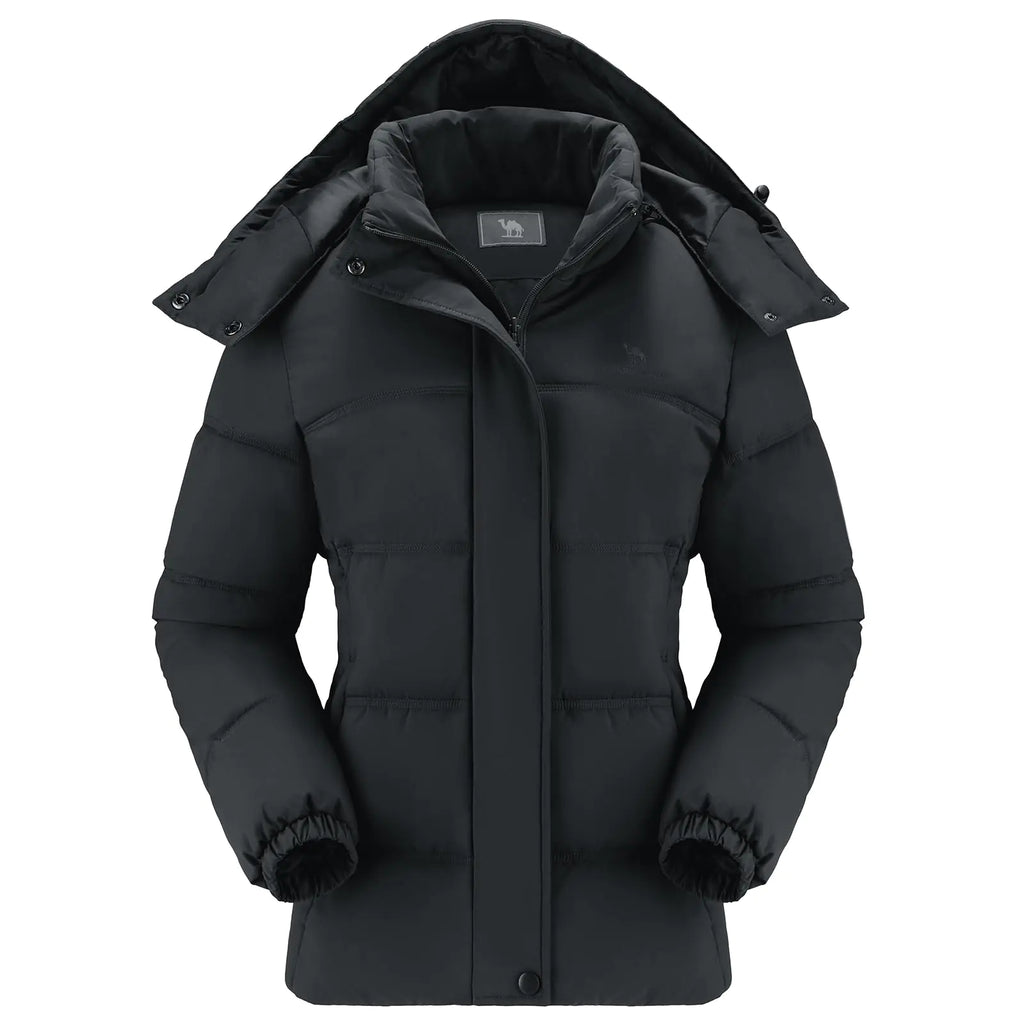 CAMEL CROWN Women's Waterproof Puffer Jacket - Warm Hooded Winter Coat