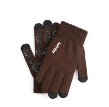 Men's Touchscreen Winter Gloves, Warm Knitted Outdoor Gloves |