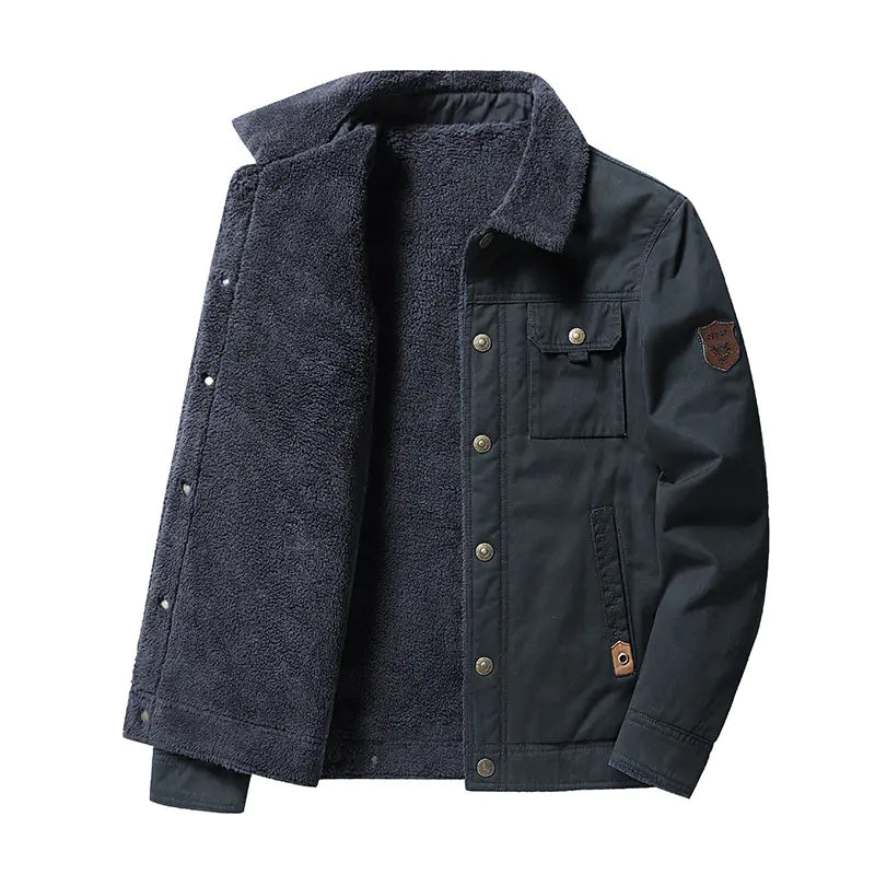 Men's Thick Wool Liner Winter Coat - Casual Outerwear