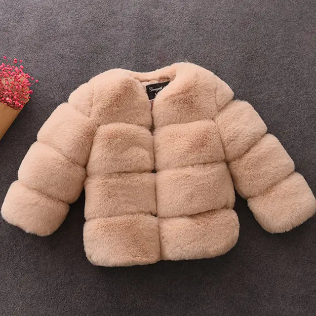 Children's Faux Fur Coat - Kids Winter Jacket |