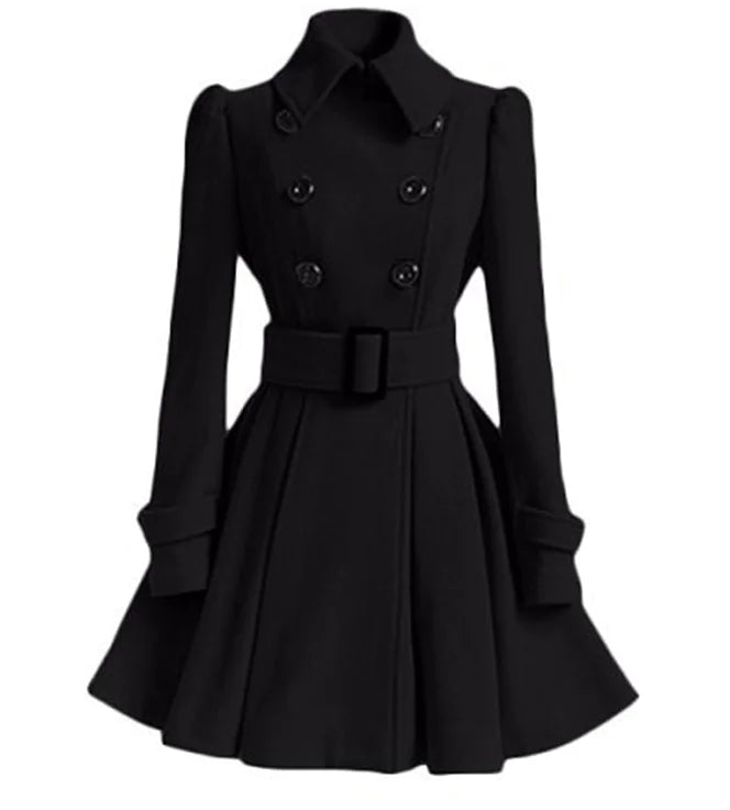 Manteau Laine Femme - Trench Double Boutonnage