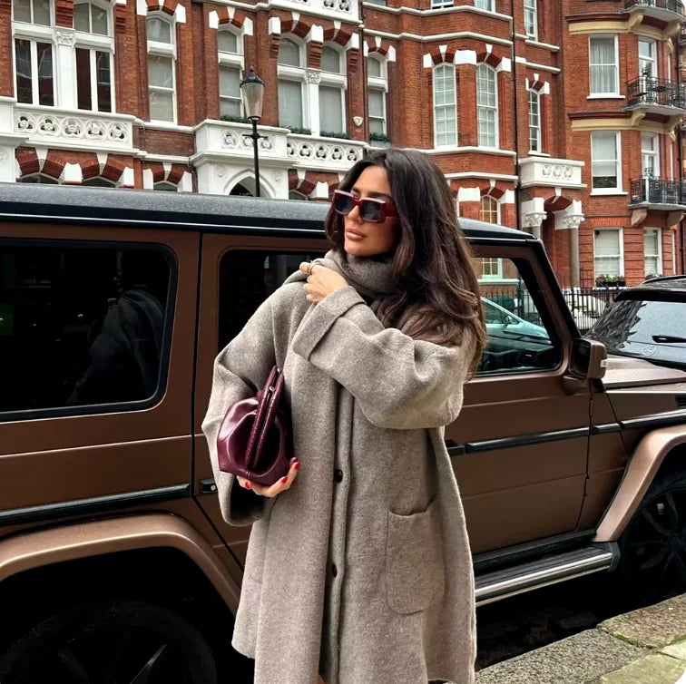 Cozy Knitted Scarf Cape Coat | Black Friday Sales