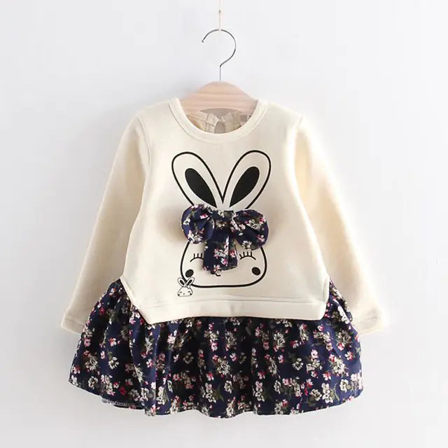 Girls' Autumn Winter Animal Print Party Dress | New