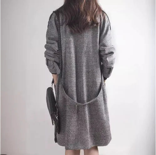 Plaid Mid-Length Coat and Trench Coat