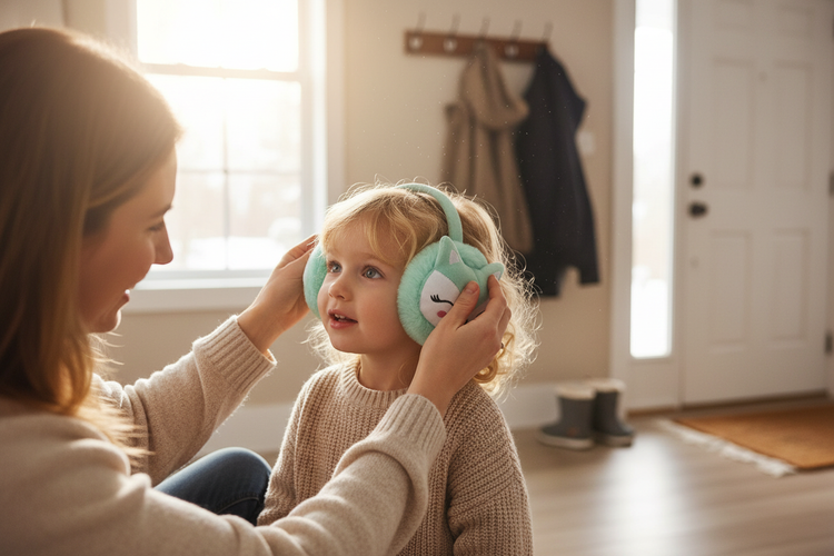Parent Putting on Earmuffs