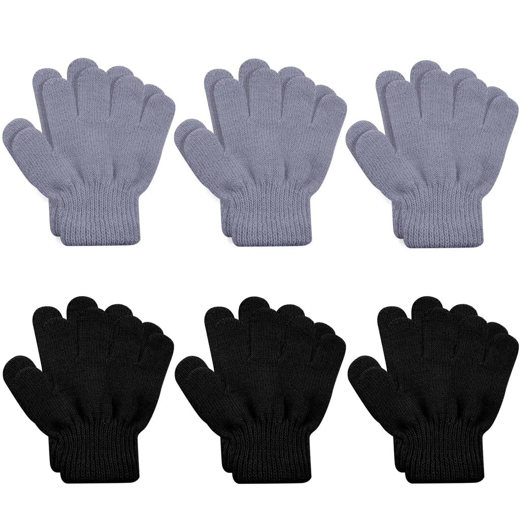 Baby Winter Gloves 6-Pack - Toddler Knit Gloves (1-3 Years)