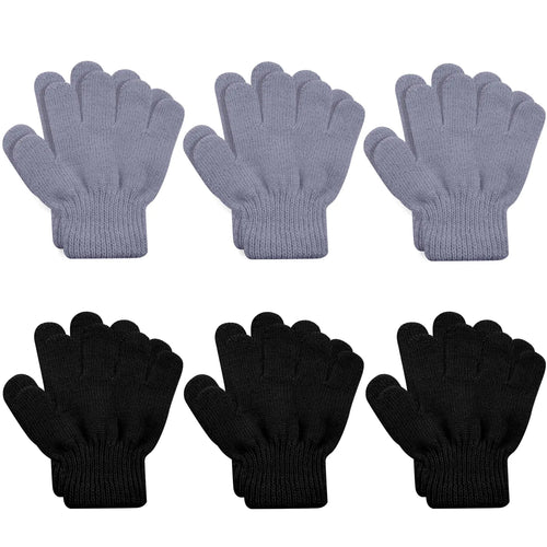 Baby Winter Gloves 6-Pack - Toddler Knit Gloves (1-3 Years)