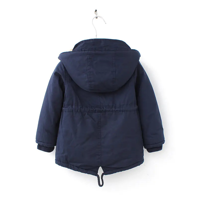 Boys' Thick Hooded Winter Coat with Fleece Lining