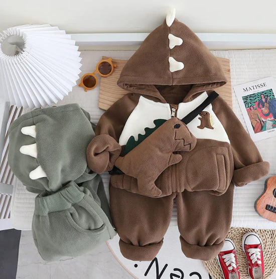 Adorable Dino Plush Winter Set for Toddlers With Cozy Ultra Soft Fabric and Snug Fit | New