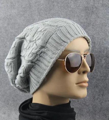 Knit Beanie, Cable Knit Hat, Slouchy Cap
