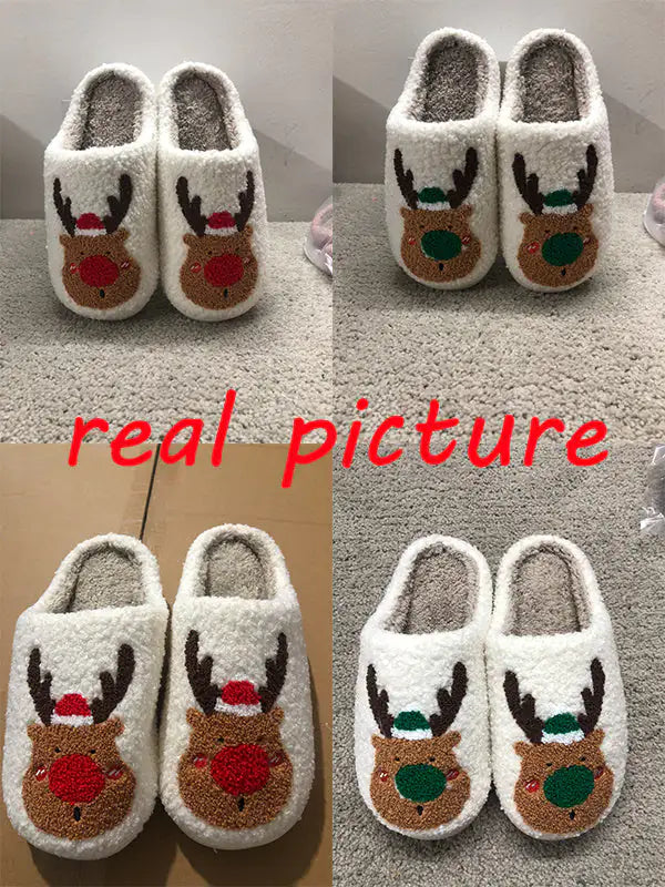 Christmas Elk Slippers - Cozy Winter House Shoes | New