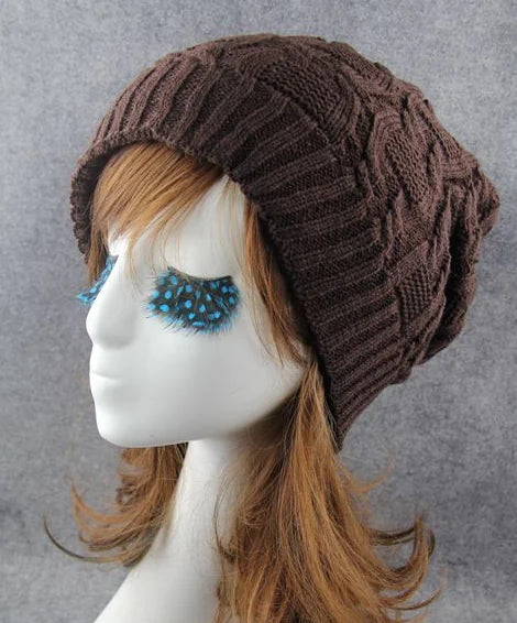 Knit Beanie, Cable Knit Hat, Slouchy Cap