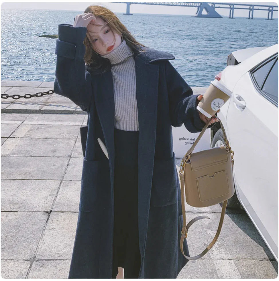 Women's Wool Coat - Mid-Length Winter Coat