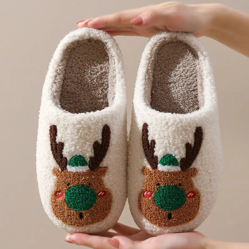 Christmas Elk Slippers - Cozy Winter House Shoes | New