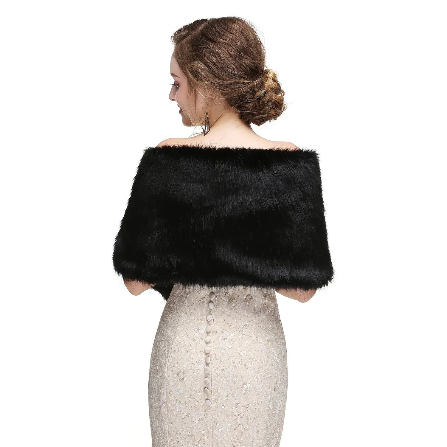 Winter Fur Shawl for Bride Wedding Dress