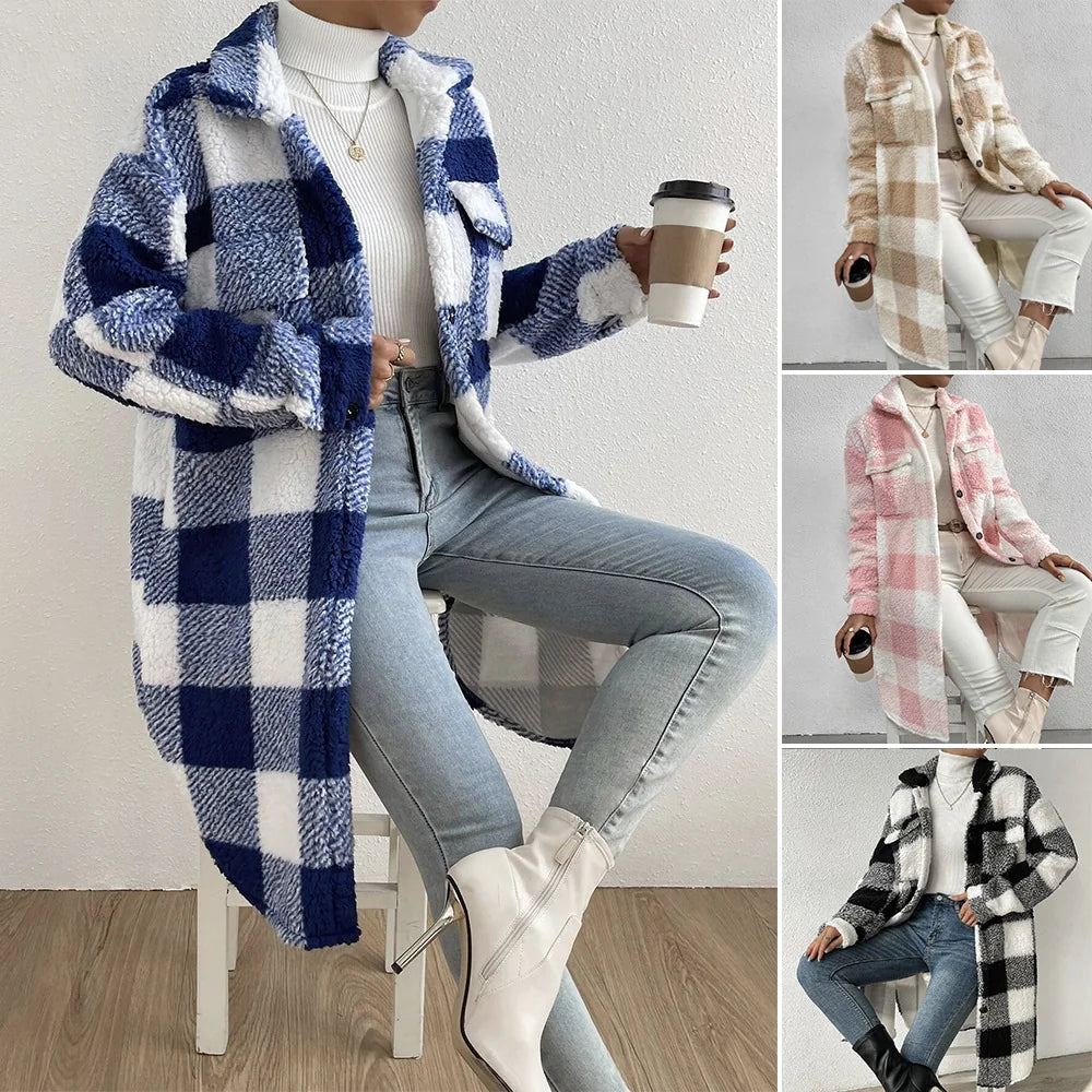 Women's Fleece Long Coat - Soft Warm Winter Jacket